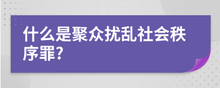 什么是聚众扰乱社会秩序罪?
