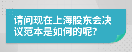 请问现在上海股东会决议范本是如何的呢？