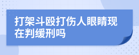 打架斗殴打伤人眼睛现在判缓刑吗