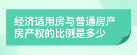 经济适用房与普通房产房产权的比例是多少