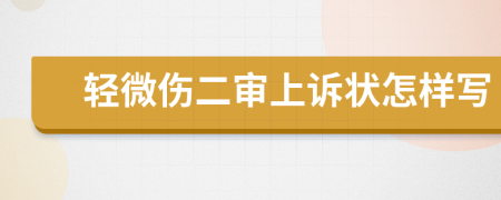 轻微伤二审上诉状怎样写