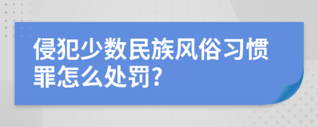 侵犯少数民族风俗习惯罪怎么处罚?