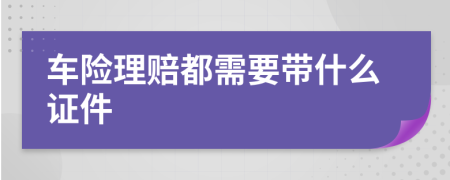 车险理赔都需要带什么证件