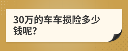 30万的车车损险多少钱呢？