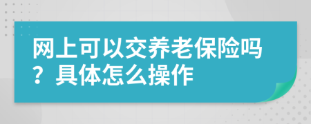 网上可以交养老保险吗？具体怎么操作