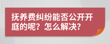 抚养费纠纷能否公开开庭的呢？怎么解决？