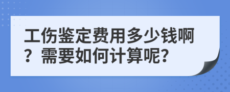 工伤鉴定费用多少钱啊？需要如何计算呢？