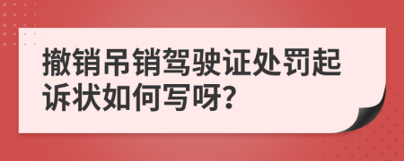 撤销吊销驾驶证处罚起诉状如何写呀？