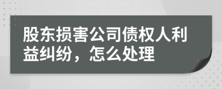 股东损害公司债权人利益纠纷，怎么处理