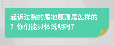 起诉法院的属地原则是怎样的？你们能具体说明吗？