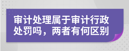 审计处理属于审计行政处罚吗，两者有何区别