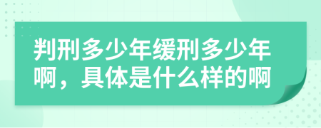 判刑多少年缓刑多少年啊，具体是什么样的啊