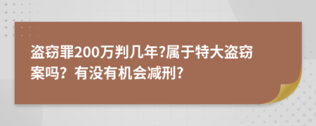 盗窃罪200万判几年?属于特大盗窃案吗？有没有机会减刑?