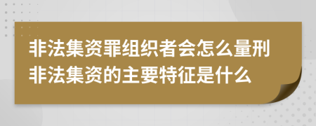 非法集资罪组织者会怎么量刑非法集资的主要特征是什么