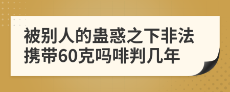 被别人的蛊惑之下非法携带60克吗啡判几年