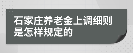 石家庄养老金上调细则是怎样规定的