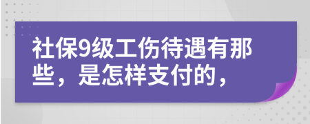 社保9级工伤待遇有那些，是怎样支付的，