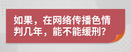 如果，在网络传播色情判几年，能不能缓刑？