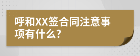 呼和XX签合同注意事项有什么?