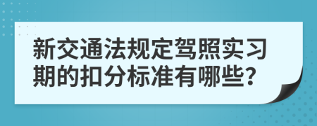 新交通法规定驾照实习期的扣分标准有哪些？