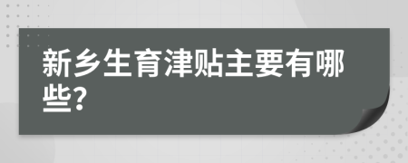 新乡生育津贴主要有哪些？