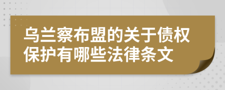 乌兰察布盟的关于债权保护有哪些法律条文