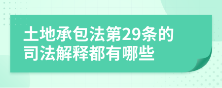 土地承包法第29条的司法解释都有哪些