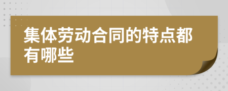 集体劳动合同的特点都有哪些