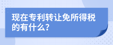 现在专利转让免所得税的有什么？