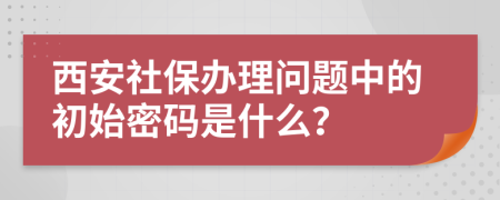 西安社保办理问题中的初始密码是什么？