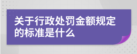 关于行政处罚金额规定的标准是什么