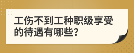 工伤不到工种职级享受的待遇有哪些？