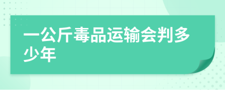 一公斤毒品运输会判多少年