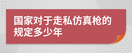 国家对于走私仿真枪的规定多少年