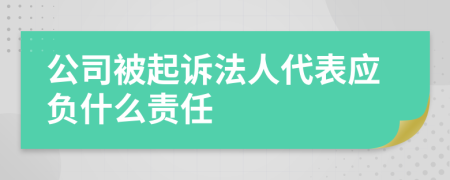 公司被起诉法人代表应负什么责任