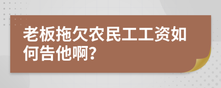 老板拖欠农民工工资如何告他啊？