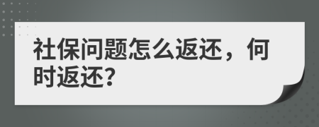 社保问题怎么返还，何时返还？