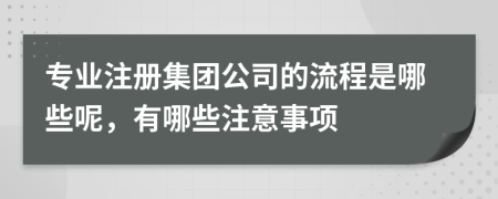 专业注册集团公司的流程是哪些呢，有哪些注意事项