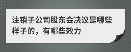 注销子公司股东会决议是哪些样子的，有哪些效力