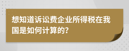 想知道诉讼费企业所得税在我国是如何计算的？