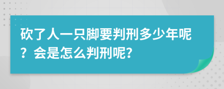 砍了人一只脚要判刑多少年呢？会是怎么判刑呢？