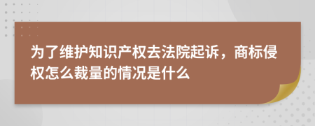 为了维护知识产权去法院起诉，商标侵权怎么裁量的情况是什么