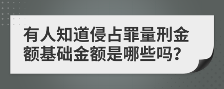 有人知道侵占罪量刑金额基础金额是哪些吗？