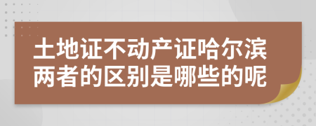 土地证不动产证哈尔滨两者的区别是哪些的呢