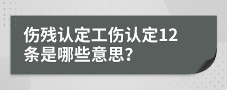 伤残认定工伤认定12条是哪些意思？