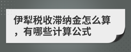 伊犁税收滞纳金怎么算，有哪些计算公式