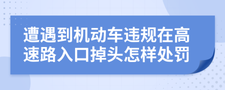 遭遇到机动车违规在高速路入口掉头怎样处罚