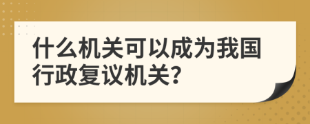 什么机关可以成为我国行政复议机关？