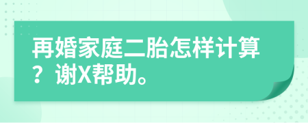 再婚家庭二胎怎样计算？谢X帮助。