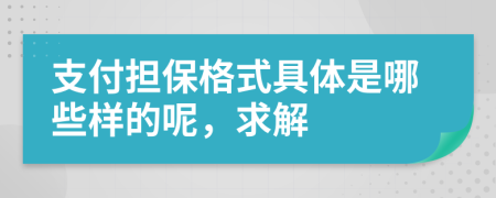 支付担保格式具体是哪些样的呢，求解